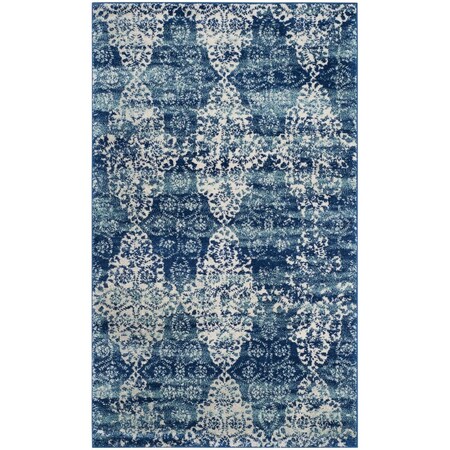 Safavieh Evoke Power Loomed Rectangle Area Rug, Royal and Ivory - 4 x 6 ft. EVK266F-4